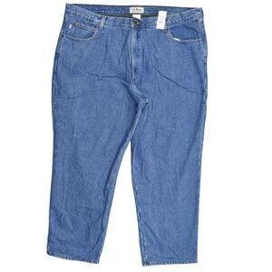 NEW L.L Bean Men's Straight Jeans Blue 44x30 Cotton Blend LINED Relaxed Fit